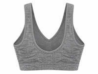 Soutien-gorge de sport sans couture à col en V pour femme, côtelé et extensible, pour yoga et entraînement, OEM Activewear