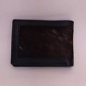 Cartera de Cuero con Pelo de Vaca, Hecha a Mano, Cartera de Cuero Genuino para Hombre, Piel de Vaca Natural, Cartera Moderna y Duradera - Product Image 1