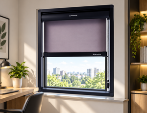 WINHOME Electric Plain Roller <b>Blind</b> Light Filtering UV Blocking Modern Minimalist Design for Sliding <b>Window</b> Ceiling Installation - Product Image 1