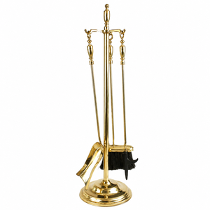 Factory Direct Supplier Brass <b>Fireplace</b> Accessories <b>Set</b> Antique Solid Brass <b>Fireplace</b> <b>Tool</b> <b>Set</b> With Stand Fireside <b>Tool</b> Kit - Product Image 1