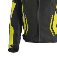Chaqueta de Motociclista Negra con Paneles de Neón para Hombre, Equipo de Protección para Carreras
