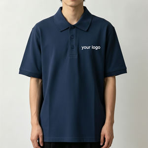 Camisa de Manga Regular Azul Marino para Hombre, Corte Regular, Patrón Transpirable, Tejido de Algodón de Punto, Estilo Casual - Product Image 4