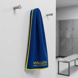 MALUZA INDUSTRIES Serviette de Bain Décontractée de Luxe Bleue avec Logo Brodé Personnalisé, Serviette de Sport Tissée à Séchage Rapide pour Toutes Saisons, Vente en Gros - Product Image 2