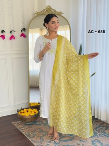 Ensemble Salwar en viscose et soie, tendance, de créateur, style indien pakistanais, dernière collection exclusive, pour femme, élégant, pour fêtes et mariages, tenue ethnique - Product Image 3