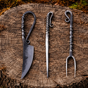 Juego de Cubiertos Medievales de Metal para Cocinas Rústicas, Servicio de Comida al Aire Libre y Celebraciones Familiares Especiales - Product Image 5