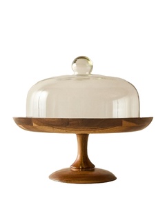 ขาตั้งเค้กไม้ทำมือคุณภาพพรีเมียม เป็นมิตรกับสิ่งแวดล้อม พร้อมท็อปกระจก สำหรับจัดแสดงเบเกอรี่ ตกแต่งงานแต่งงาน และเสิร์ฟขนมหวาน - Product Image 1