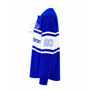 เสื้อรักบี้ลายทางสำหรับผู้หญิง Zeta Phi Beta Sorority แขนยาว คอปกโปโล สีตัดต่อ ปักลายกราฟิก - Product Image 4