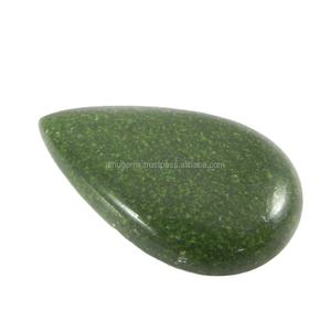 พลอยแก๊สไพร์สีเขียว 29x17 มม. ทรงลูกแพร์ แบบคาโบชอง ทำด้วยมือ สำหรับทำเครื่องประดับ - Product Image 1