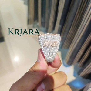 Anillo de Diamantes de Plata 925 y Oro Sólido de 18K, Corte Brillante Redondo, Diamante Cultivado en Laboratorio, Joyería de Compromiso Unisex de Lujo - Product Image 1