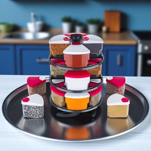 Estante Giratorio Multifuncional para Especias de Cocina con 12 Frascos de Vidrio para Almacenar Diversos Condimentos - Product Image 5