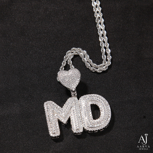 Pendentif personnalisable lettre initiale sertie de moissanite, breloque en argent sterling, bijoux hip-hop pour soirée - Product Image 6