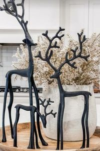 Deer Metal Deer Family Sculpture Centerpiece for Christmas <b>Table</b> Decor - Product Image 1