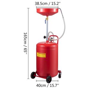 Réservoir de vidange d'huile usagée portable de 20 gallons, draineur pneumatique pour le vidange d'huile, outil de réparation automobile, conteneur de transfert de liquides et de carburant - Product Image 6