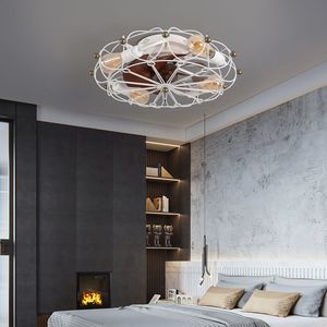 Ventilatore da Soffitto LED Industriale Moderno con Luci, Design a Gabbia a Basso Profilo, Telecomando, Ventilatore da Soffitto Industriale Moderno Integrato - Product Image 3