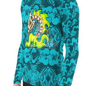Men's Eco-Friendly Spandex/Polyester Full Sleeve Rash Guard Gym Training Shirt-Quick Dry Breathable Tight Fit Front Customized - Product Image 2