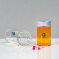 Flacon en plastique PET de 100 ml pour capsules, compléments vitaminiques, compléments alimentaires, emballage pharmaceutique avec bouchon à vis en métal