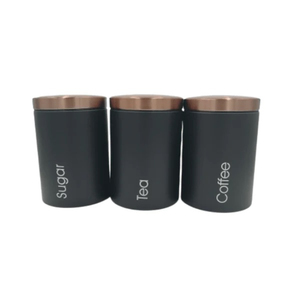 Handmade Pure Copper <b>Kitchen</b> Canister Set of with Airtight Lids and Embossed Brass <b>Labels</b> for Coffee Tea Sugar Storage On Sale - Product Image 4