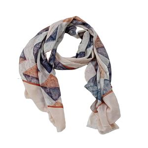 High Quality 100% Modal Linen Designer Scarves Wraps Diamond <b>Shape</b> <b>Block</b> Printed Wholesale Fashion Style Bulk Supply - Product Image 1