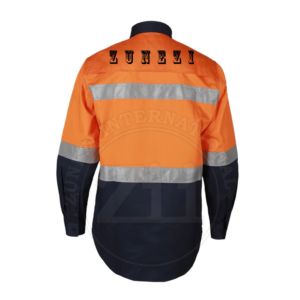 Vêtements de travail résistants au feu en coton FR de style occidental, deux couleurs kaki et noir, poids lourd, durables, bandes réfléchissantes, pour hommes, usage industriel - Product Image 4