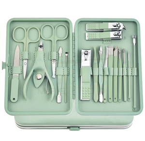 Custom Logo 18pcs Mint Green Manicure Pedicure <b>Set</b> Stainless Steel Professional <b>Nail</b> Clipper Kit Luxury Women Grooming Tools - Product Image 6