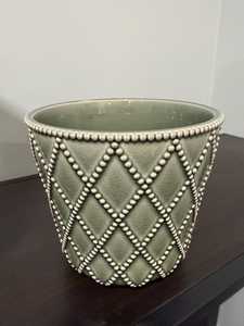 Maceta Rústica Redonda Azul Turquesa con Patrón Irregular para Plantas de Interior - Product Image 6