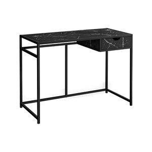 Scrivania Moderna per Ufficio Domestico da 42 Pollici con Laminato Effetto Marmo Nero e Design Contemporaneo in Metallo, Cassetto Portaoggetti per Laptop - Product Image 2