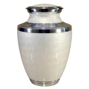 Urnes funéraires en métal émaillé à faible MOQ, fournisseur en gros d'urnes en acier inoxydable - Product Image 1