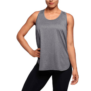 Women's Workout <b>Tank</b> <b>Tops</b> Racerback Athletic Yoga Shirts Loose Fit Sleeveless Gym Sports <b>Tops</b> XS Size Knitted Fabric Front Logo - Product Image 2