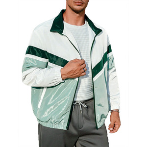 Custom Color Block Woven Nylon Reversible Waterproof Softshell <b>Running</b> Sport Zip up <b>Men's</b> Windbreaker <b>Jackets</b> Coat With Collar - Product Image 5