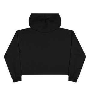 Women's Black Cropped Hoodie <b>Skull</b> Print Long Sleeve Casual Sweatshirt Front Logo Autumn Wear - Product Image 2