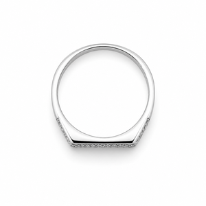 Bague Chevalière Homme en Argent Sterling 925 avec Pavé de Diamants, Design Géométrique Moderne, Finition Poli Miroir, Idéale pour Mariage, Fête, Usage Quotidien, Cadeau - Product Image 5