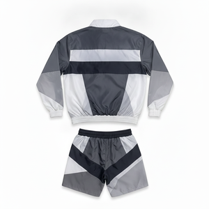 Ensemble de survêtement ADH Color Blocking à manches longues et quart de zip, short sportif, séchage rapide, léger, pour l'été - Product Image 3