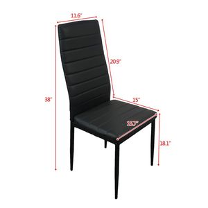 Set di 4 Eleganti Sedie da Pranzo Nere con Schienale Alto, Texture Smerigliata, Moderne e Alla Moda - Product Image 4