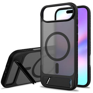 Étui de charge magnétique sans fil pour voiture 45 °   Coque de téléphone antichoc en PC+TPU mat avec béquille réglable pour iPhone 16/17 - Product Image 3