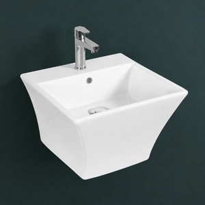 Lavabo Cuadrado Proton, Grifo Monomando de Pared con Diseño Minimalista y Acabado Cromado - Product Image 3