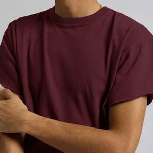 T-shirts pour hommes en coton lourd avec logo imprimé personnalisé, de haute qualité, coupe ample et épaules tombantes, style streetwear - Product Image 2