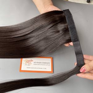 Extensions de cheveux queue de cheval 100% vietnamiennes, pleines, épaisses, non traitées, cuticules alignées, qualité supérieure, cheveux Remy - Product Image 6