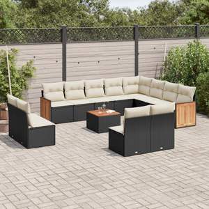 Large Adjustable Feet Black PE Rattan Garden <b>Sofa</b> <b>Set</b> Adjustable Feet Garden <b>Sofas</b> - Product Image 1