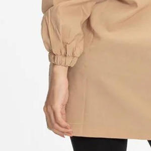 Vestido Túnica con Capucha para Mujer, Manga Larga, Resistente al Viento e Impermeable, Color Sólido, Logotipo Frontal, Ropa Casual de Invierno, Tejido de Punto con Bordado - Product Image 3