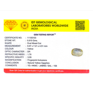 Natural Yellow Sapphire 4.05 Carat Certified Wholesale Pear Cut Gemstone - Product Image 4