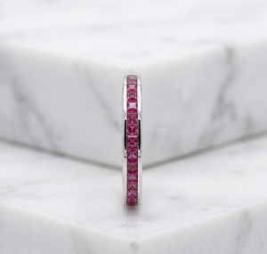 แหวนทับทิมธรรมชาติทำด้วยมือ18K สีขาวทองอินเทรนด์สำหรับงานแต่งงานงานวันครบรอบ - Product Image 5