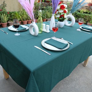 Solid Color Cotton <b>Tablecloth</b> <b>Rectangle</b> Minimalist Outdoor Washable Woven Dining Table Cover Green - Product Image 5