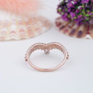 Couronne de reine en argent S925 plaqué or 14 carats pour alliance de mariage certifiée avec bande de diamants Moissanite pour femme, élégante et luxueuse - Product Image 4