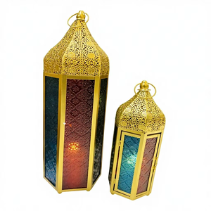 Porte-bougie chauffe-plat en laiton style antique – Design lanterne décoratif – Utilisation intérieure et extérieure – Décoration de festival et de Noël - Product Image 1