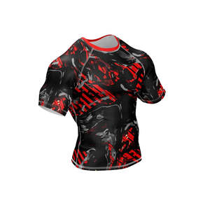 เสื้อรัดกล้ามเนื้อสำหรับกีฬาขายดีที่สุด แบบสั่งทำพิเศษสำหรับ Bjj พิมพ์ลายสีพื้น สำหรับผู้ชาย MMA แห้งเร็ว ผลิตจากผ้าสแปนเด็กซ์/โพลีเอสเตอร์ แขนยาว ราคาขายส่ง - Product Image 6