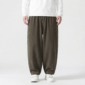 Baggy Grey Sweatpants <b>Men</b> Wide Leg Streetwear Joggers Oversized Loose Fleece Sport Casual 100% Cotton Pants & Trousers - Product Image 6