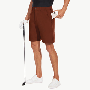 Shorts de golf pour hommes, couleur unie, logo personnalisé imprimé, séchage rapide, évacuation de l'humidité, en polyester, style décontracté - Product Image 3
