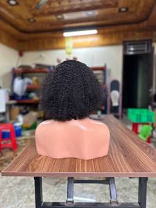 Pelucas cortas bob de cabello virgen vietnamita Shinhair al por mayor, con cutícula alineada, rizo Jerry Water Curl, cabello humano con clip, trama única, negro. - Product Image 3