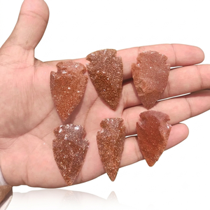 Puntas de flecha de piedra natural, cristal de Goldstone rojo, jaspe elegante, piedras preciosas curativas, para mayoristas de cristales - Product Image 5