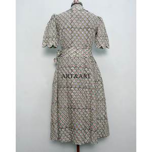 Vestido Moderno Casual de Manga Corta para Fiesta, Estilo Dulce y Elegante para Mujer, Estampado a Mano, de Algodón, Tipo Canguro, Cómodo y Corto - Product Image 6